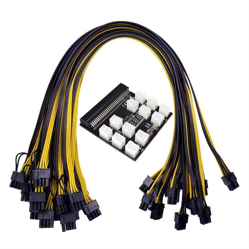 Red Power Module Breakout Board Kits with 12pcs 17pcs 18AWG 6Pin to 8Pin Power Cables for HP PSU Video Card - Image 2