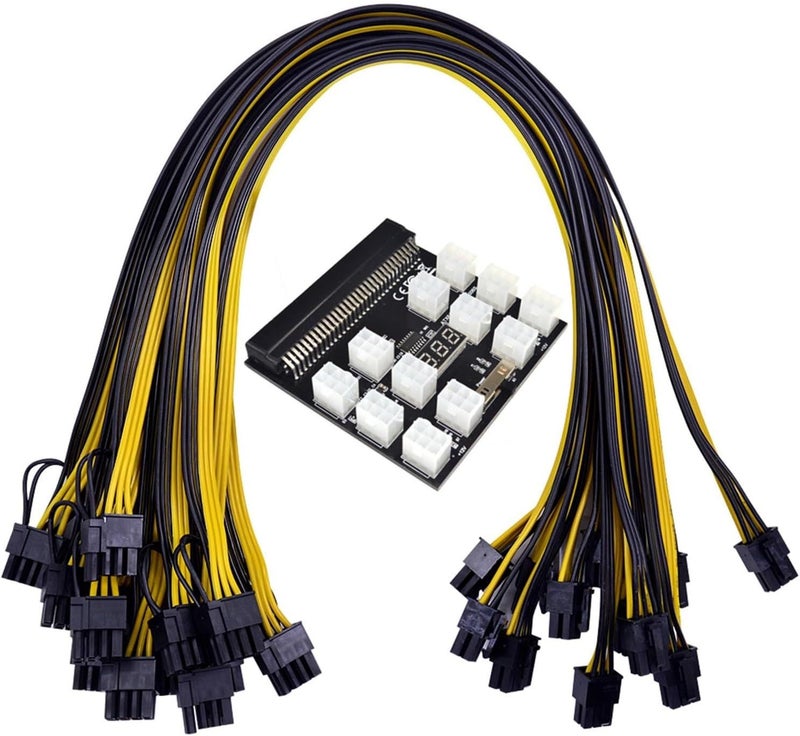 Red Power Module Breakout Board Kits with 12pcs 17pcs 18AWG 6Pin to 8Pin Power Cables for HP PSU Video Card - Image 1