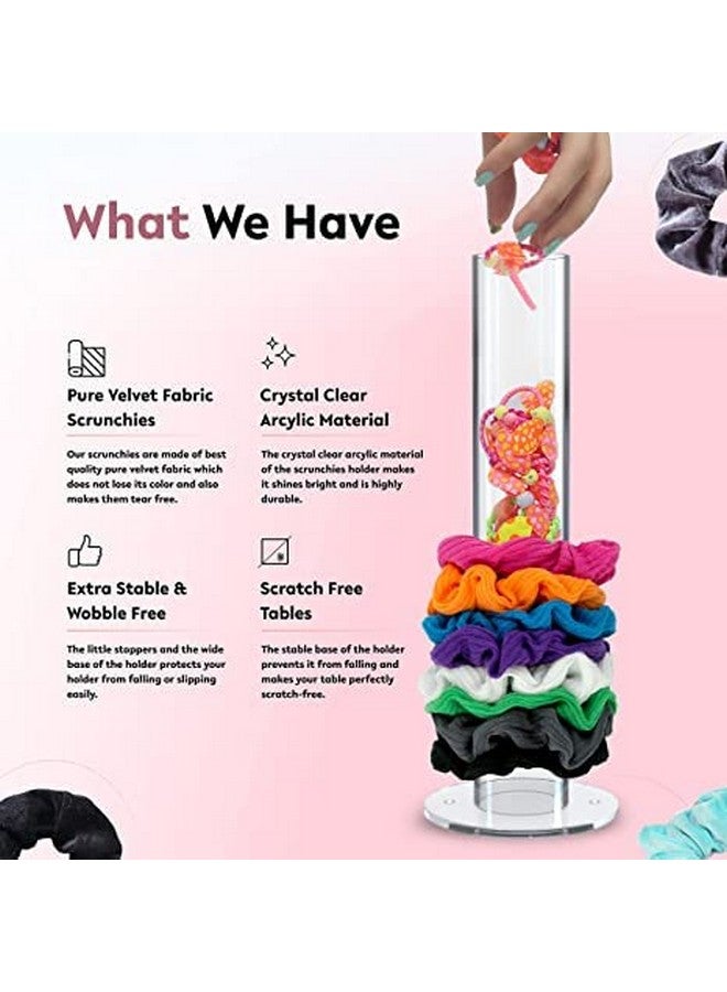 BARCROCK Acrylic Scrunchie Holder Stand Clear Scrunchy Tower, Hair Tie Organizer Rubber Band Holder Rubber Band (Pack of 1). - Image 2