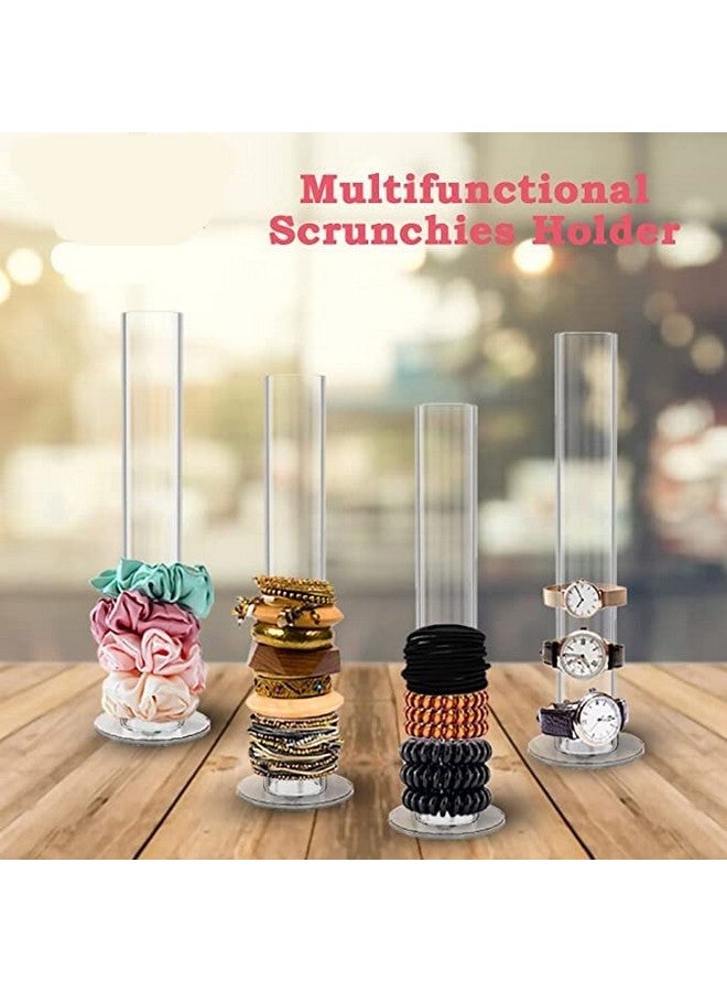 BARCROCK Acrylic Scrunchie Holder Stand Clear Scrunchy Tower, Hair Tie Organizer Rubber Band Holder Rubber Band (Pack of 1). - Image 4