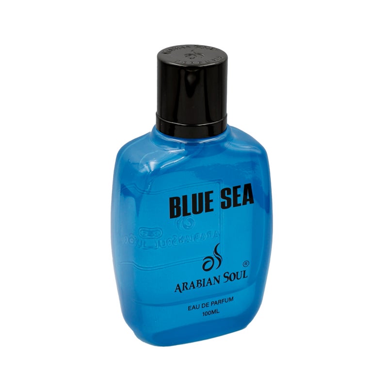 Arabian Soul Blue Sea Perfume 100ml Unisex | Fresh Aquatic Fragrance with Green Apple, Bamboo, Jasmine, White Musk & Amber | Long Lasting Luxury Scent - Image 1