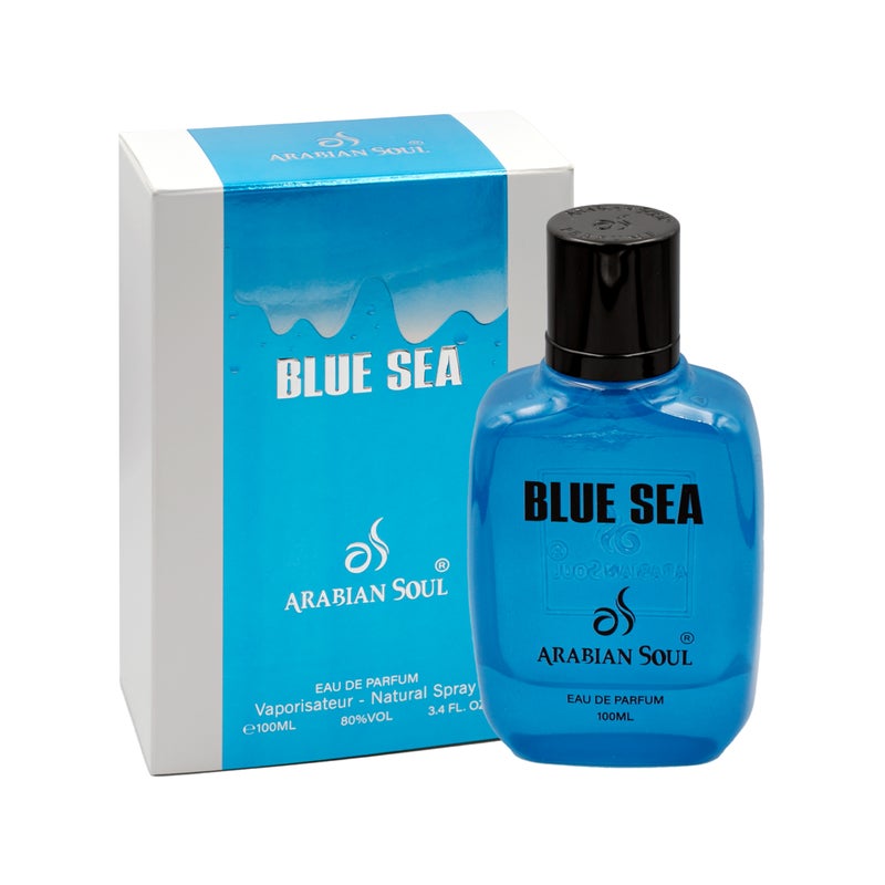 Arabian Soul Blue Sea Perfume 100ml Unisex | Fresh Aquatic Fragrance with Green Apple, Bamboo, Jasmine, White Musk & Amber | Long Lasting Luxury Scent - Image 2