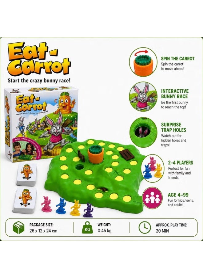 Eat a Carrot Interactive Board Game for Kids, Includes Characters, Cards and Playing Pieces - Image 4