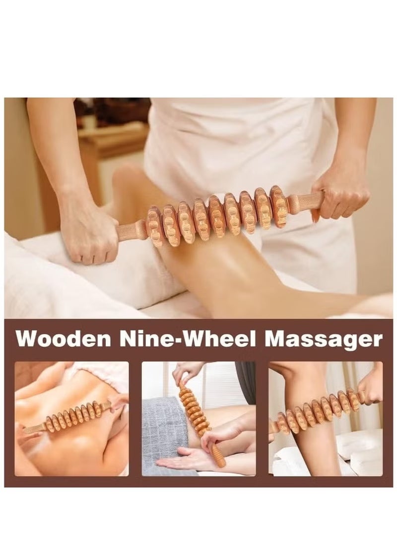 XUN 6 in 1 Wood Therapy Massage Tools Massager Wooden Massager for Body Shaping Massage Tool Set Wood Therapy Tools for Relieving Muscle Pain Body Sculpting Tools Gua Sha - Image 2