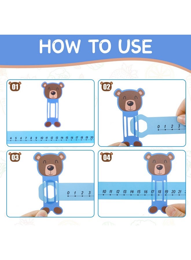 Eersida 24 Pcs Slide And Learn Number Line 16.5 X 1.5 Inch Pvc Number Line For Student, 0 To 30 Math Number Line Animal Positive Integers Number Lines Childhood Education Materials For School (Bright Colors) - Image 3