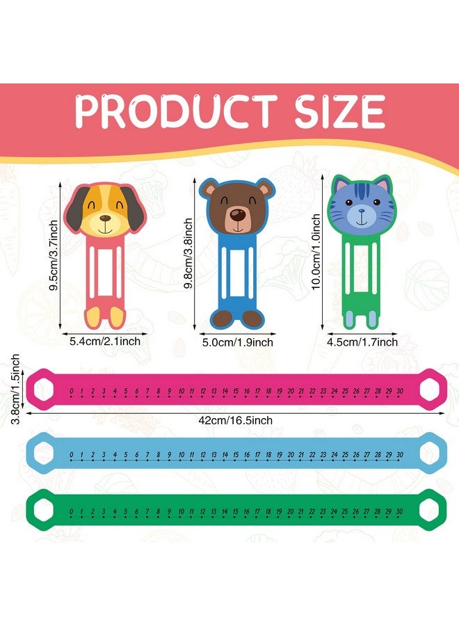 Eersida 24 Pcs Slide And Learn Number Line 16.5 X 1.5 Inch Pvc Number Line For Student, 0 To 30 Math Number Line Animal Positive Integers Number Lines Childhood Education Materials For School (Bright Colors) - Image 2
