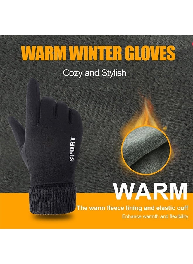 BOFAN Cycling Gloves, Touch Screen Thermal Gloves with Water Resistant Windproof Design, Warm Full Finger Gloves for Men and Women, Running, Driving, Hiking, Work in Cold Weather, Black - Image 4