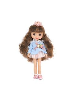 xozgdovg Dreamy Dress-Up Doll with Blinking Eyes - Ideal Toy for Girls 