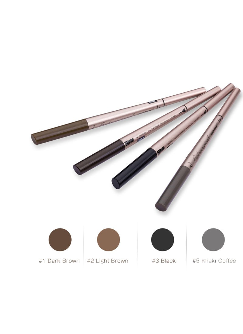 HeyBeauty [ 2 Pack]Eyebrow Pencil, Waterproof Eyebrow Makeup with Dual Ends, Professional Brow Enhancing Kit with Eyebrow Brush (Dark Brown #1)  - Image 2