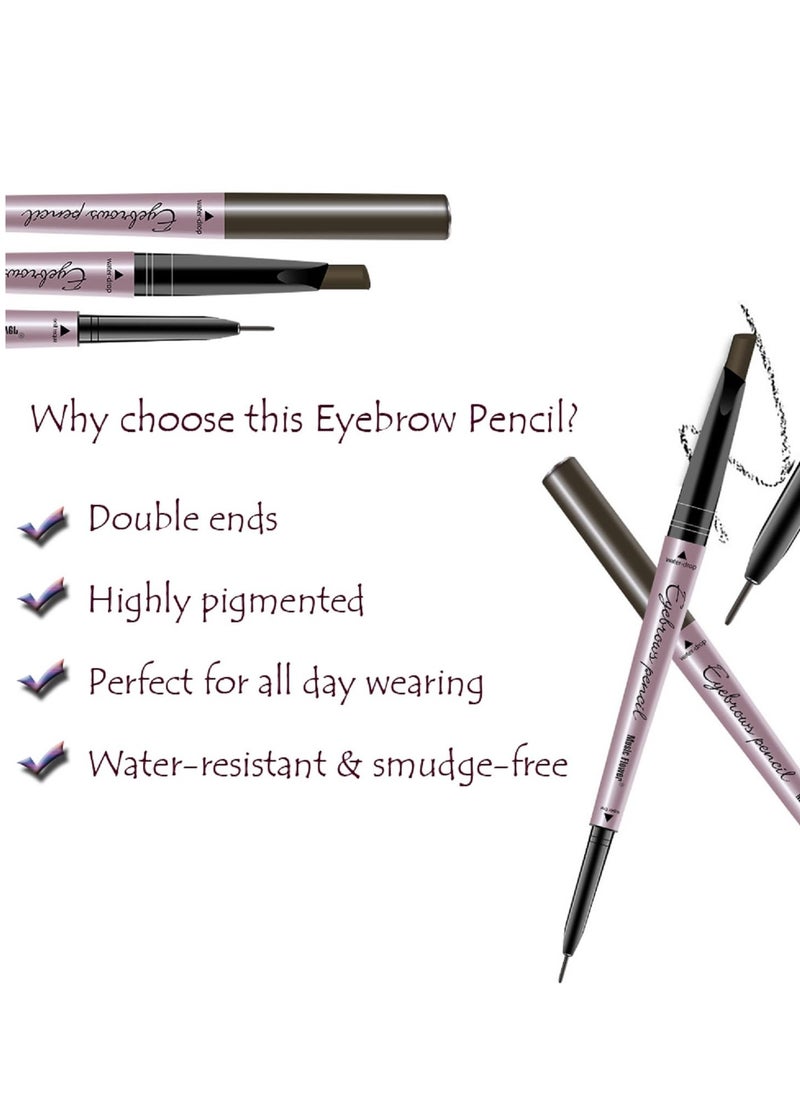 HeyBeauty [ 2 Pack]Eyebrow Pencil, Waterproof Eyebrow Makeup with Dual Ends, Professional Brow Enhancing Kit with Eyebrow Brush (Dark Brown #1)  - Image 3