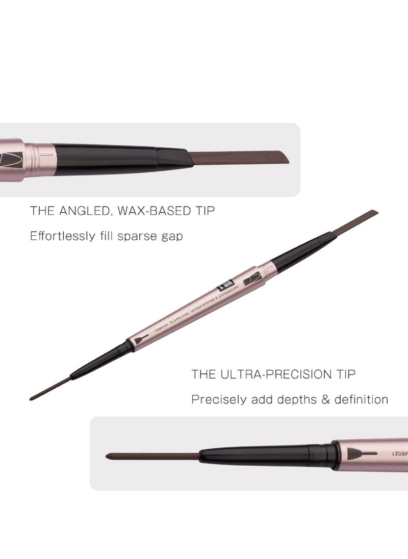 HeyBeauty [ 2 Pack]Eyebrow Pencil, Waterproof Eyebrow Makeup with Dual Ends, Professional Brow Enhancing Kit with Eyebrow Brush (Dark Brown #1)  - Image 5