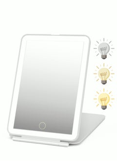 MIXDE Rechargeable Makeup Mirror for Travel Vanity Mirror with 80LEDs 3 Color Light 2000mAh Battery Portable Ultra Slim Lighted Mirror Travel Essential  - Image 1