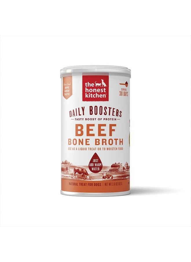 the honest kitchen Daily Boosts: Instant Beef Bone Broth Liquid Treat with Turmeric for Dogs and Cats, 3.6oz  - Image 1
