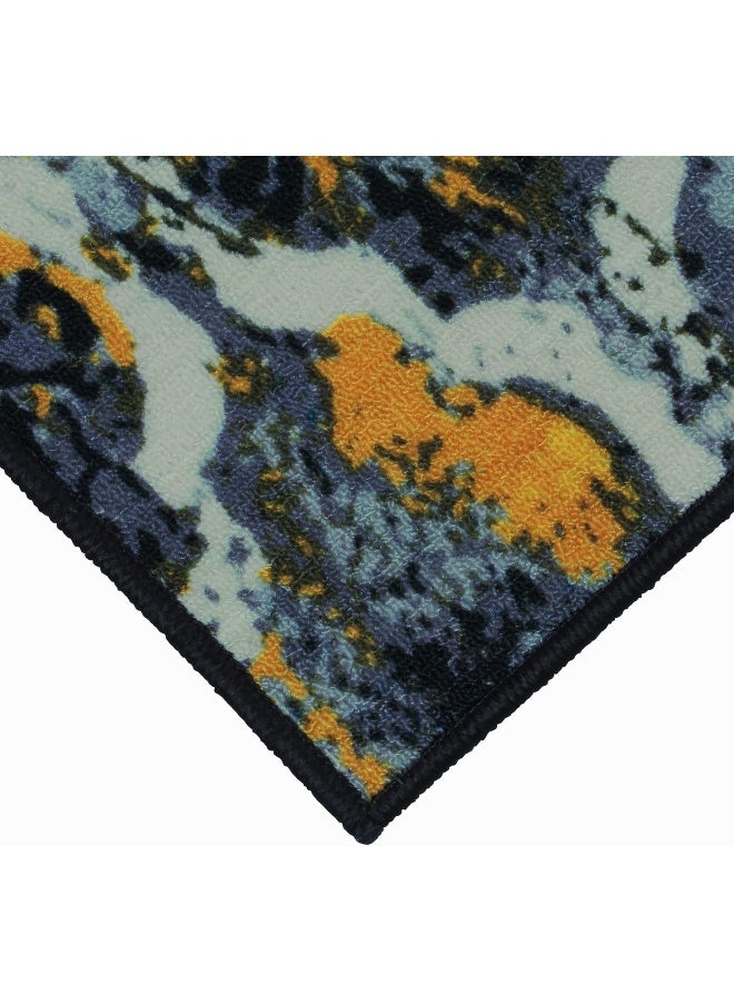 Story@Home Story@Home Carpet For Bedroom, Area Washable Rugs For Bedroom, Kitchen Rug Abstract Print (Grey And Yellow, 90 X 150 Cm) - Image 4