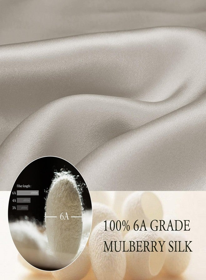 LILYSILK Silk Bonnet for Long and Cruly Hair Womens 100% Mulberry Silk Sleep Cap Ladies Hair Warp for Sleeping with Elastic Band Frills Silk Turban Hair Scarf Silvergray - Image 3