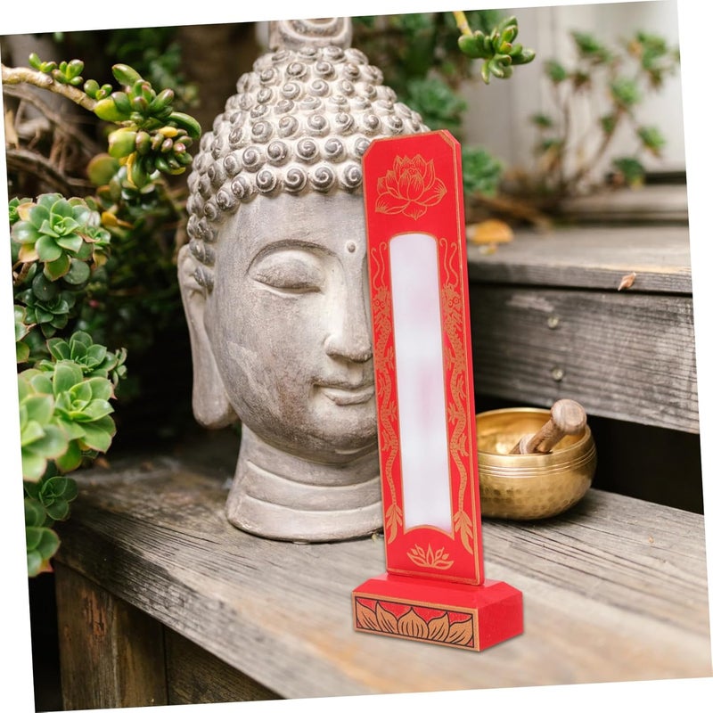 Healifty Wooden Ancestor Memorial Tablet Stand Two-Tier Blank Wood Tablet Holder for Rituals Natural Finish Suitable for Day Dead and Halloween Decor for Family Shrines - Image 5