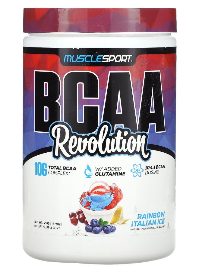 MUSCLESPORT BCAA Revolution Rainbow Italian Ice 15.9 oz (450 g)