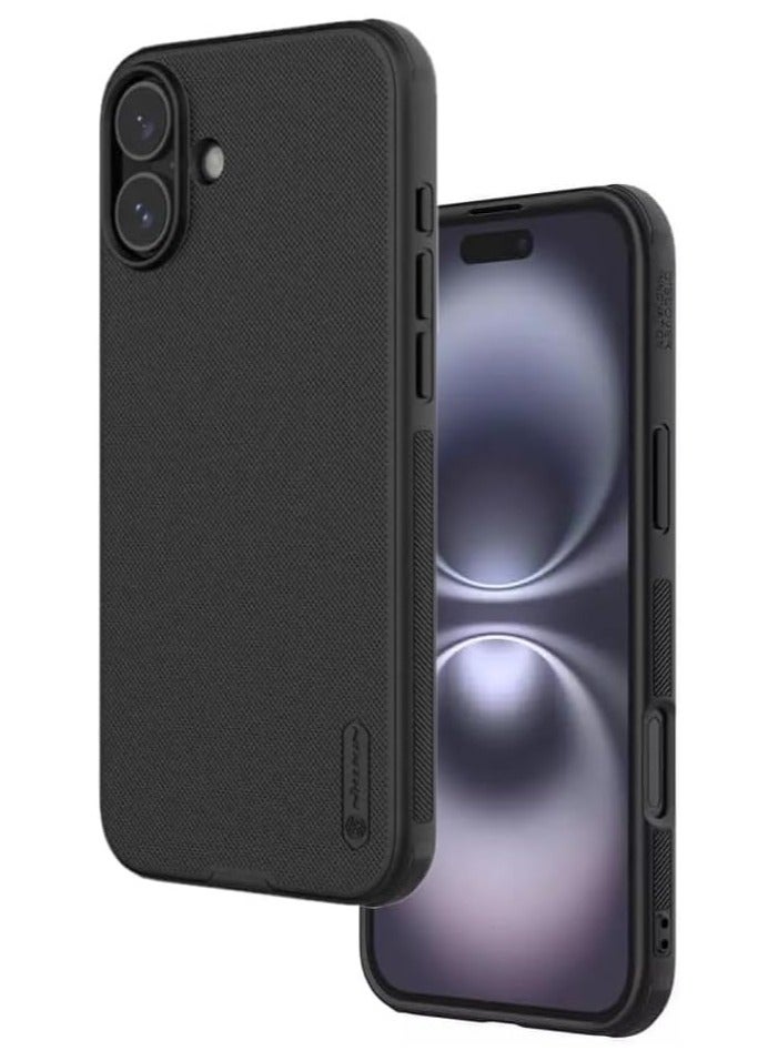 Nillkin Iphone 16 Case Cover Super Frosted Shield Pro Matte All-Round Protection Anti-scratch Slim Luxury Hard Back Soft Border (PC + TPU) Cover Raised Bezel Camera Protect Back Cover for Iphone 16 Black - Image 1