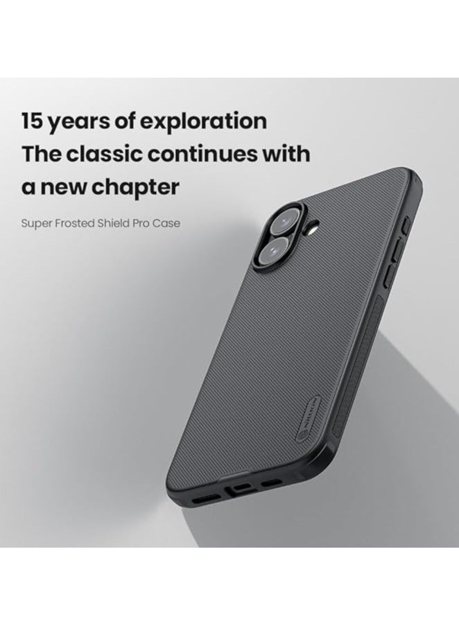 Nillkin Iphone 16 Case Cover Super Frosted Shield Pro Matte All-Round Protection Anti-scratch Slim Luxury Hard Back Soft Border (PC + TPU) Cover Raised Bezel Camera Protect Back Cover for Iphone 16 Black - Image 3