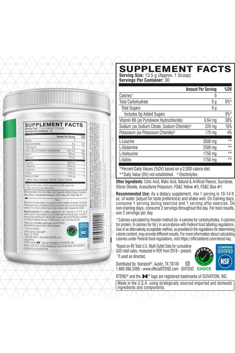 XTEND Original BCAA Powder - Lemon Lime Squeeze - 405gm- 30 serving - Image 2