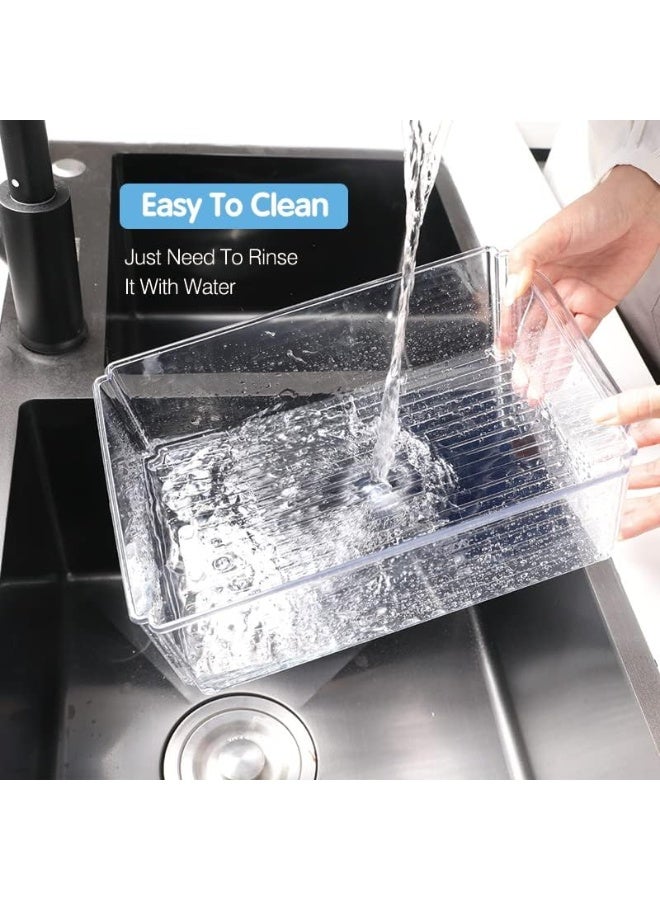 إي وورلد طقم 10 صناديق تنظيم للثلاجة مع أغطية، صناديق تخزين قابلة للتكديس، حاويات طعام خالية من BPA للفواكه والخضروات والمشروبات والمخزن - Image 4