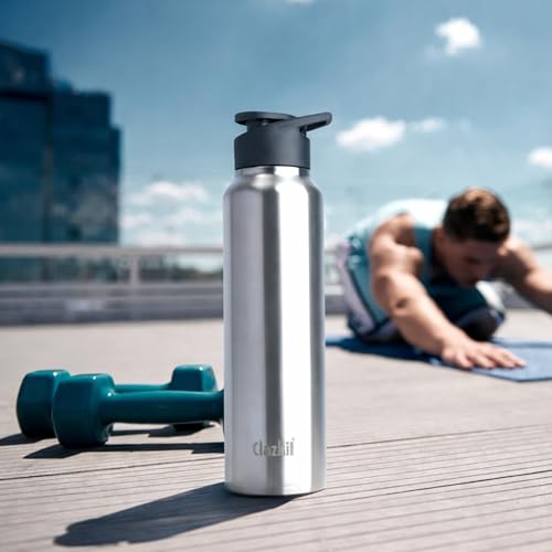 Clazkit Amaze Stainless Steel Water Bottle 1 Litre, Leakproof BPA Free Steel Bottle for Gym, Office & School, Rust Free Durable Drinking Bottle, Fridge Safe, ISI Certified, Sporty Cap - Image 1
