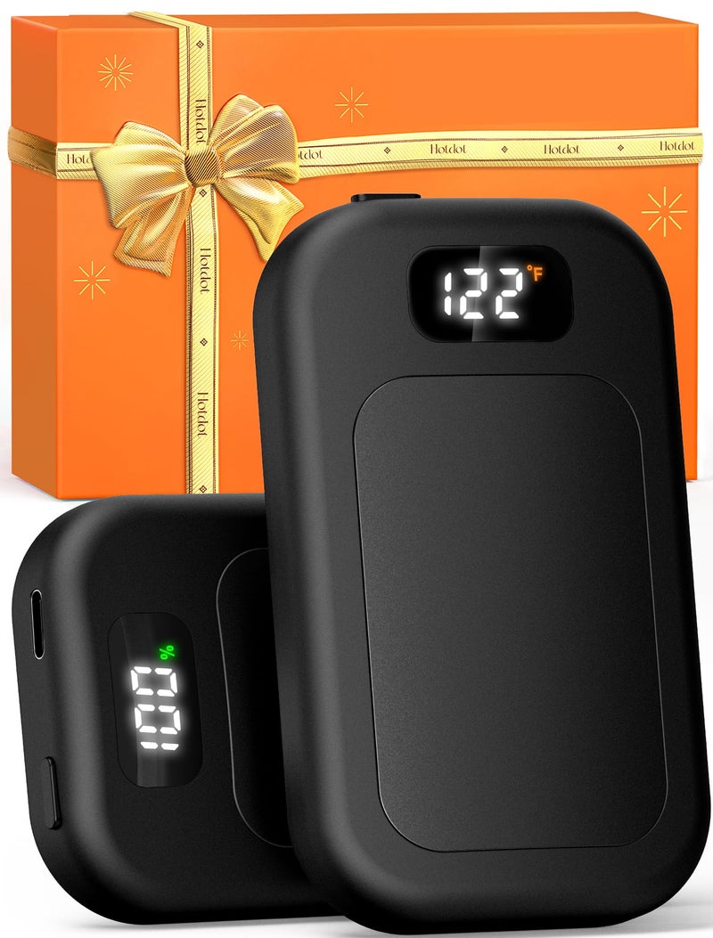 Hotdot Ai Hand Warmers Rechargeable 2 Pack  3 Heat Levels (104-121F)  Real-Time Temp & Battery Display  Electric Hand Warmers  Fast Heating  Fits In Gloves/Pocket  Gifts For Women & Men - Image 1