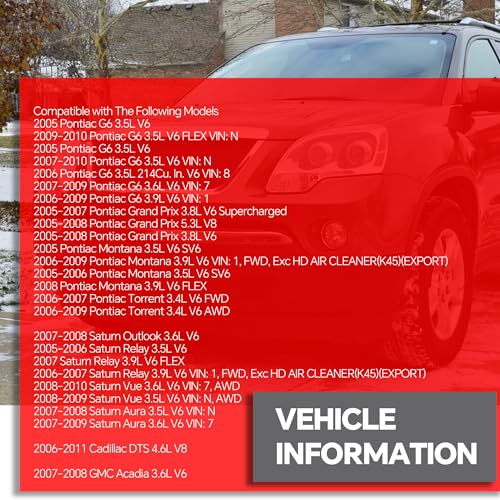 AdvanEX حساس تدفق الهواء AdvanEX MAF متوافق مع بويك لاكروس/لوسيرن/رونديزفوس، شيفروليه إمبالا/إيكوينوكس/مونتي كارلو، كاديلاك DTS، جي إم سي أكاديا يستبدل MAF1047 15911983 - Image 4