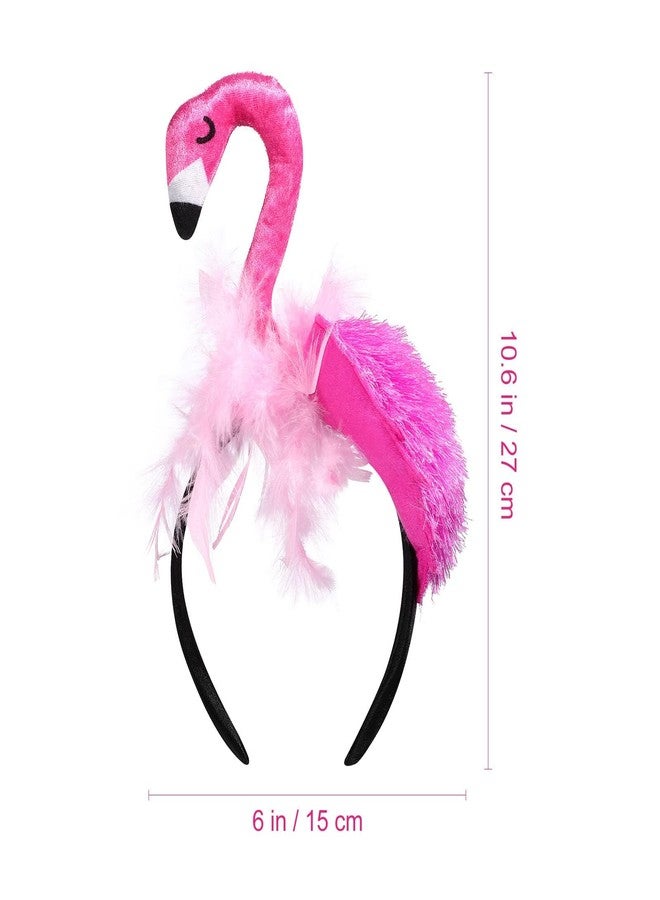 CARMELIT Creative Flamingo Hat Hawaii Pink Flamingo Headband Hair Tropical Accessories Flamingo Party Supplies Cute Flamingo Costume for Women, 27X15X10CM - Image 5
