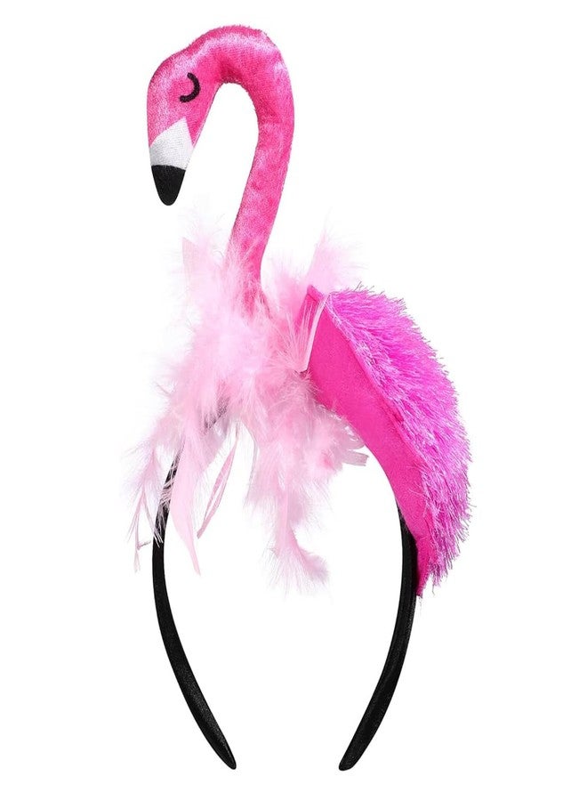 CARMELIT Creative Flamingo Hat Hawaii Pink Flamingo Headband Hair Tropical Accessories Flamingo Party Supplies Cute Flamingo Costume for Women, 27X15X10CM - Image 1