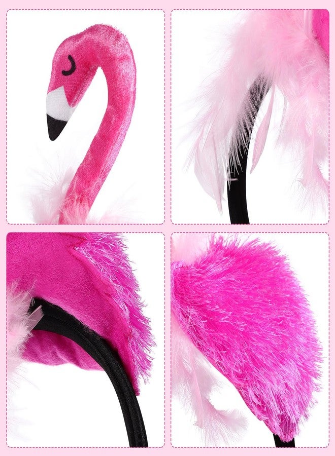 CARMELIT Creative Flamingo Hat Hawaii Pink Flamingo Headband Hair Tropical Accessories Flamingo Party Supplies Cute Flamingo Costume for Women, 27X15X10CM - Image 4