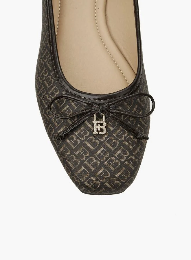 Flora Bella By Shoexpress BROWN Flora Bella Monogram Print Slip-On Ballerina Shoes for Women | Best Price UAE
