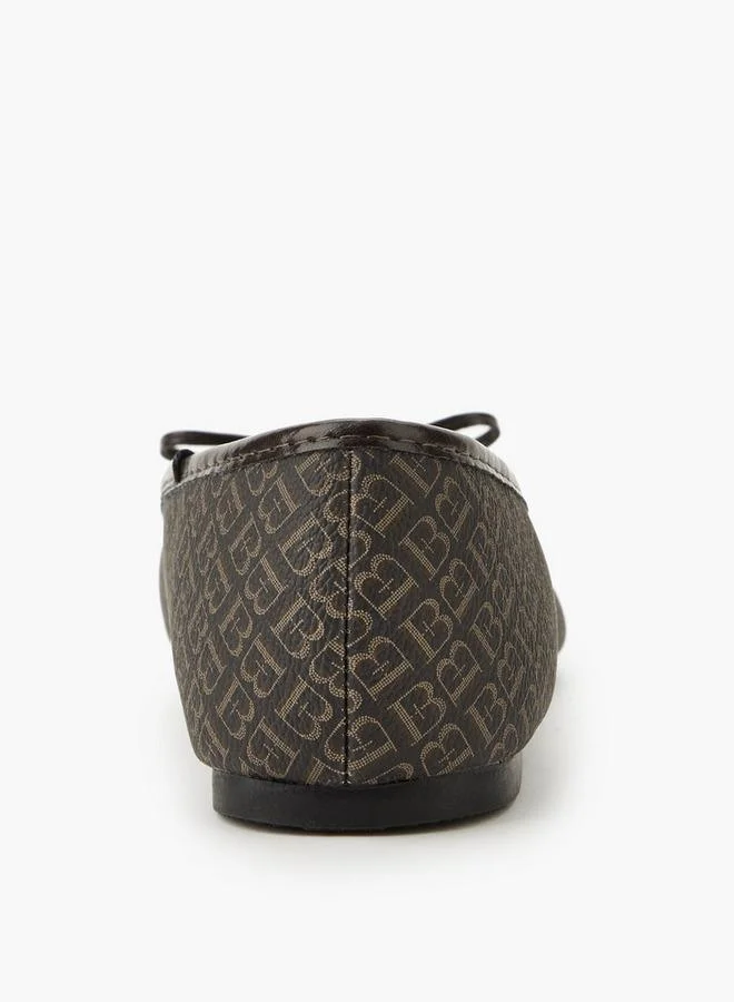 Flora Bella By Shoexpress BROWN Flora Bella Monogram Print Slip-On Ballerina Shoes for Women | Best Price UAE