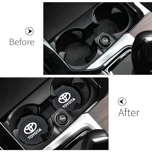 XIGRALUCK Car Cup Holder Coaster for Toyota Sport Recessed Silicone Cupholder Coaster Interior Accessories 2.75in 2Pack Black - Image 4