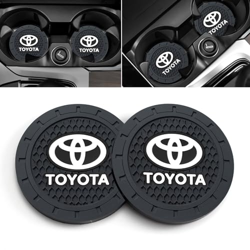 XIGRALUCK Car Cup Holder Coaster for Toyota Sport Recessed Silicone Cupholder Coaster Interior Accessories 2.75in 2Pack Black - Image 1