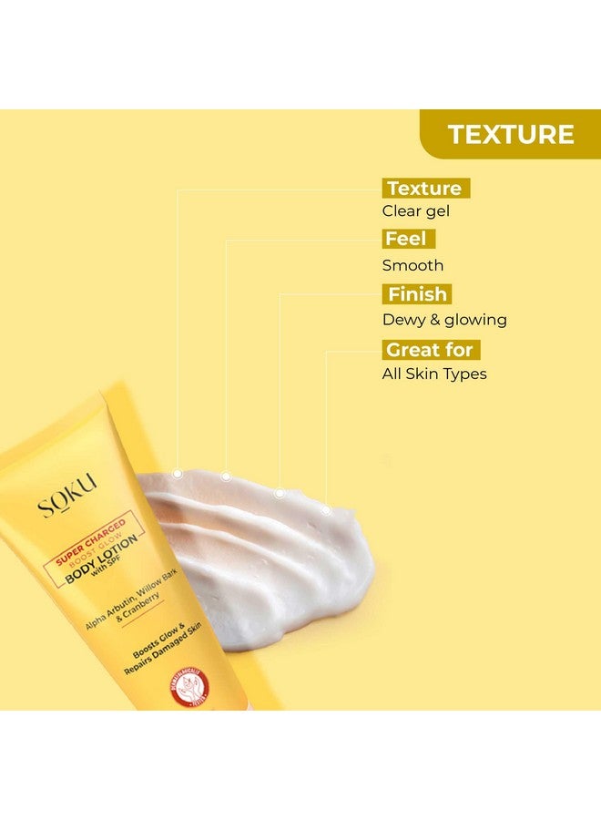 سوكو لوشن الجسم SOKU Super Charged Boost Glow مع عامل حماية من الشمس | مناسب للبشرة الجافة | يضيء ويغذي بقشر الصفصاف والتوت البري | يصلح البشرة التالفة | خفيف الوزن ويحمي من الأشعة فوق البنفسجية - 100 مل - Image 5