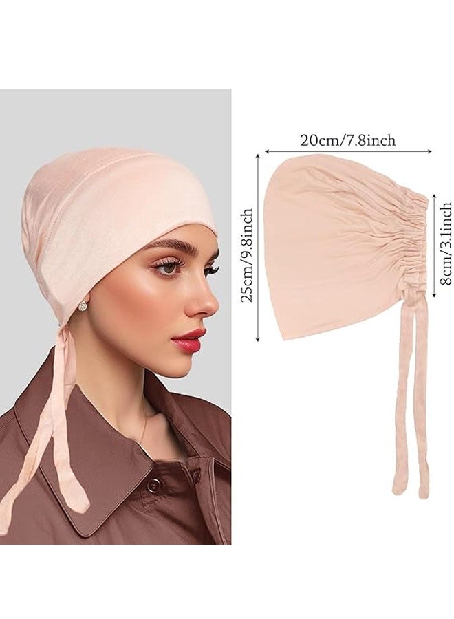 3Pcs Under Hijab Cap Inner UnderScarf for women Inner Under Scarf Hat Hijab Cap with Tie Back Closure - Image 2