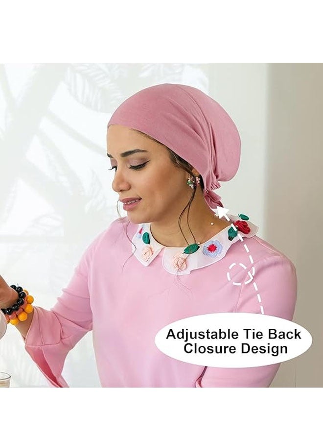 3Pcs Under Hijab Cap Inner UnderScarf for women Inner Under Scarf Hat Hijab Cap with Tie Back Closure - Image 3