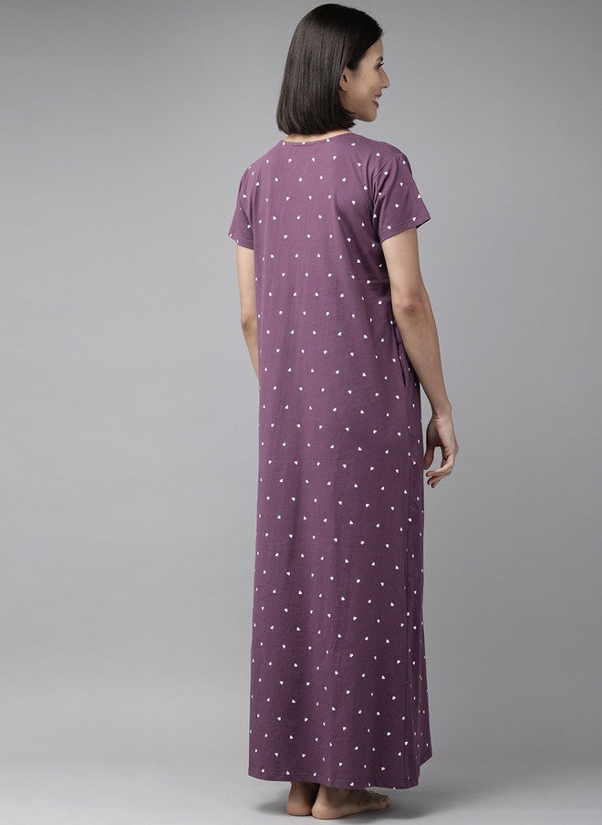 Zeyo Conversational Printed Pure Cotton Nightdress - Image 4