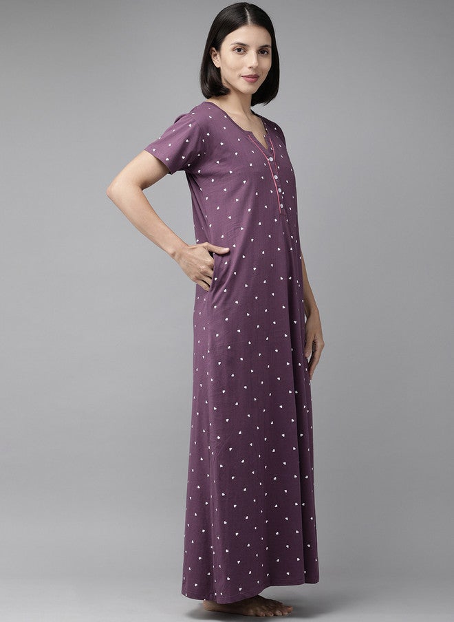 Zeyo Conversational Printed Pure Cotton Nightdress - Image 3