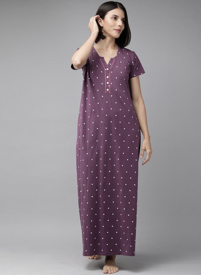 Zeyo Conversational Printed Pure Cotton Nightdress - Image 2