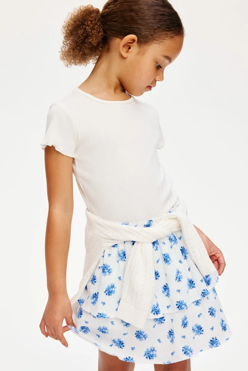 H&M Tiered crinkled skirt