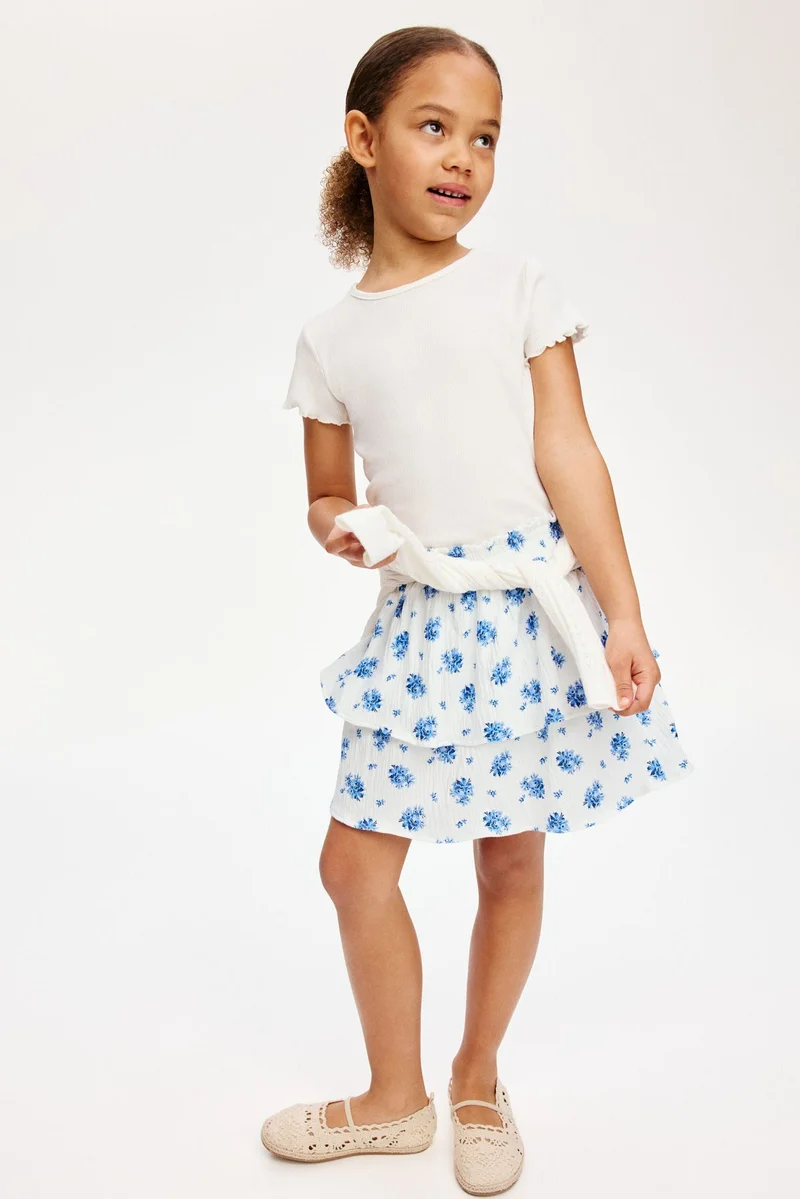 H&M Tiered crinkled skirt