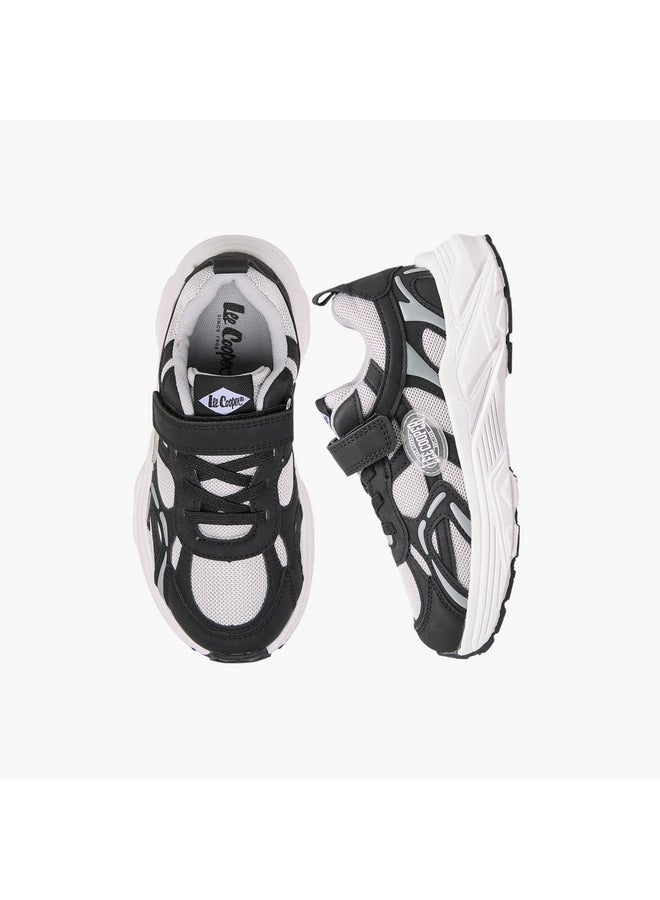Lee Cooper Boys' Panelled Sneakers with Hook and Loop Closure - Image 1