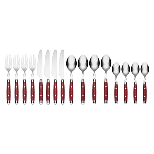 Cambridge 07216CBWD32R Jubilee Red 16-Piece Flatware Set, Thick Handles - Image 2