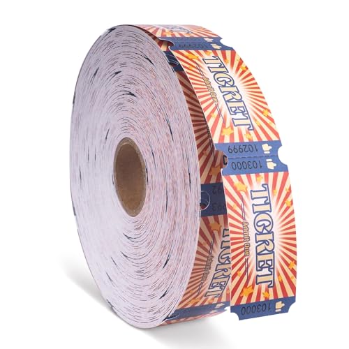 Amviner Carnival Roll Raffle Tickets Single Roll Carnival Party Tickets for Events Classroom or School Carnivals Fall Carnival Family Games Door Prizes 1000 Pcs - Image 1
