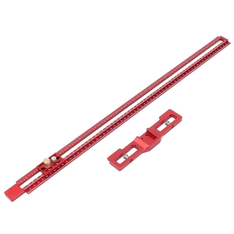 24 Inch Aluminum Alloy T Type Scribing Ruler Adjustable T Square Scriber with 360 Degree Base for Woodworking Metalworking - Image 2