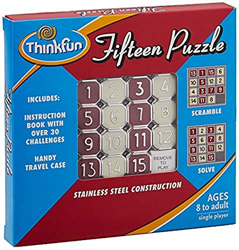 Think Fun ThinkFun Fifteen Puzzle - Classic Puzzle Game  Perfect for Travel  Can Fit in Your Pocket For Age 8 and Up - Image 1