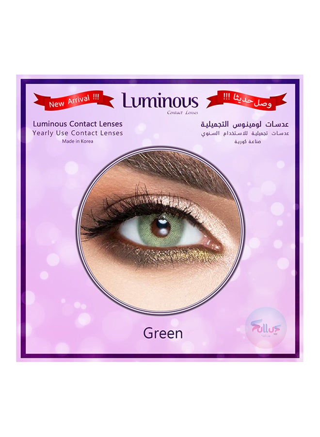 Luminous Unisex Pack Of 2 Green Yearly Disposable Contact Lenses - Image 2
