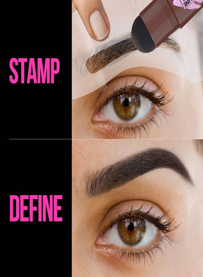SIXPLUS Eyebrow Stamp and Stencil Kit - Perfect Brow, 3 Stencils, 1 Brush, Long-lasting, Waterproof (DARK BROWN) 1 - Image 3
